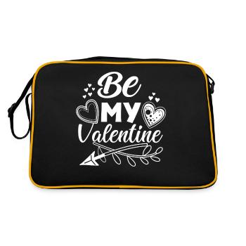 Be my Valentine - Valentine's Day Geschenk - Retro Tasche - Schwarz/Gold - Hinten