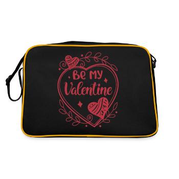 Be my Valentine - Valentine's Day Geschenk - Retro Tasche - Schwarz/Gold - Hinten