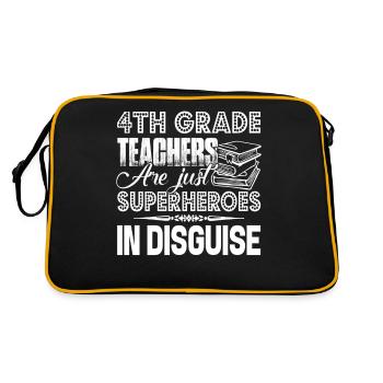 4th Grade Teacher 4th Grade Teachers Are Heroes - Retro Bag - black/gold - Back