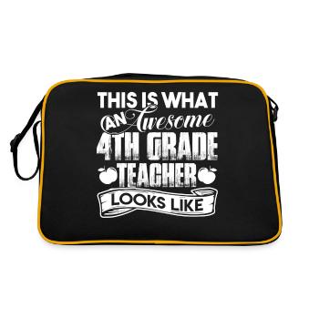 4th Grade Teacher Awesome 4th Grade Teacher - Retro Bag - black/gold - Back