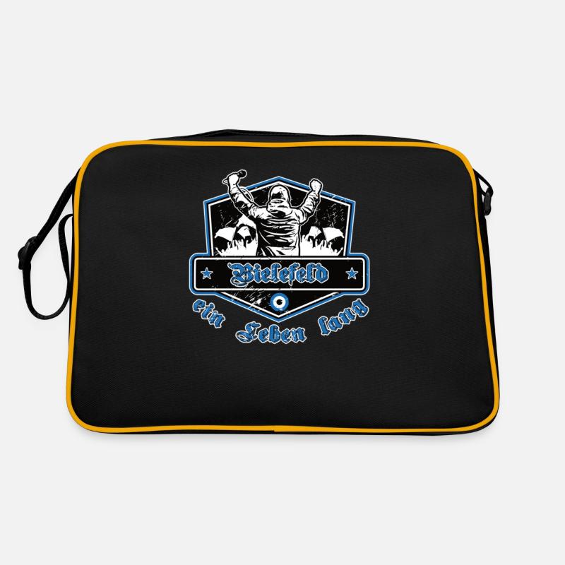 Bielefeld ein Leben Lang No II - Retro Tasche - Schwarz/Gold