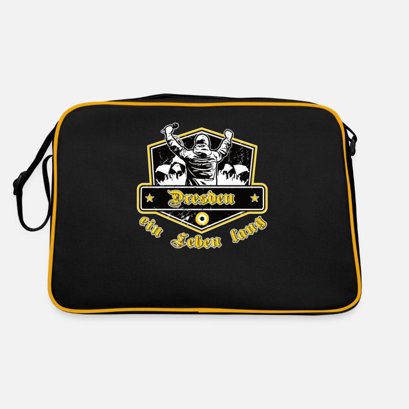 Dresden ein Leben Lang No II - Retro Tasche - Schwarz/Gold