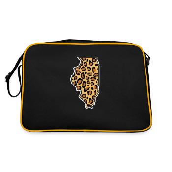 illinois imprimé léopard États-Unis État américain - Sac Retro - noir/or - Dos