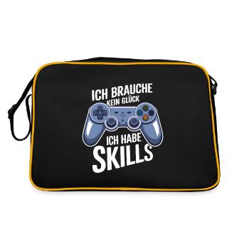 Ich hab gaming Skills - Retro Tasche - Schwarz/Gold - Hinten