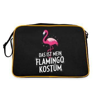 Das ist mein Flamingo Kostüm - Retro Tasche - Schwarz/Gold - Hinten
