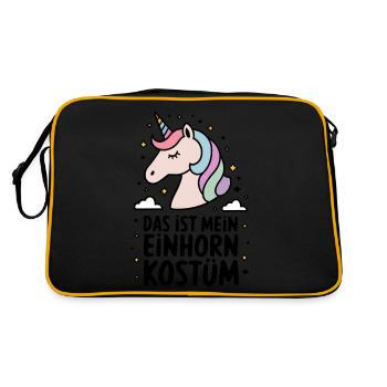 Das ist mein Einhorn Kostüm - Retro Tasche - Schwarz/Gold - Hinten