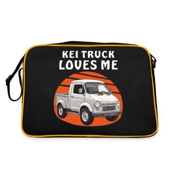 KEI TRUCK LOVES ME - Retro Tasche - Schwarz/Gold - Hinten