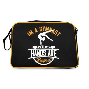 Je suis un gymnaste, même mes mains sont déchirées en équilibre sur les mains - Sac Retro - noir/or - Dos
