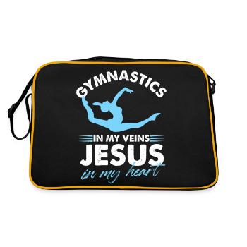 La gymnastique dans mes veines Jésus dans mon cœur chrétien - Sac Retro - noir/or - Dos