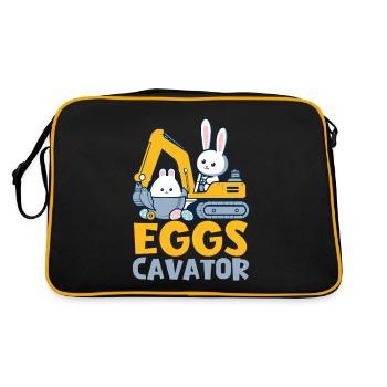 Eier Cavator mit süßen Kaninchen - Retro Tasche - Schwarz/Gold - Hinten