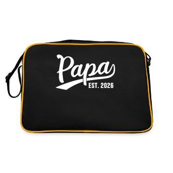 Papa 2026 Papa Since 2026 Papa Est 2026 - Sac Retro - noir/or - Dos