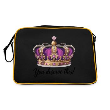YOU DESERVE THIS! - Retro Bag - black/gold - Back