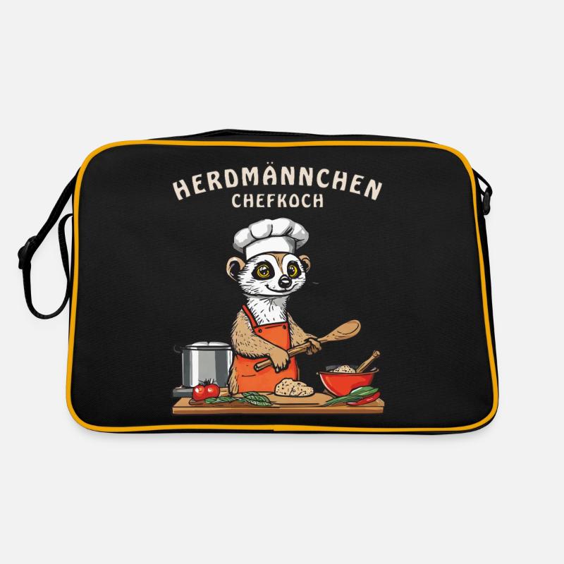 HERDMÄNNCHEN CHEFKOCH - Retro Tasche - Schwarz/Gold