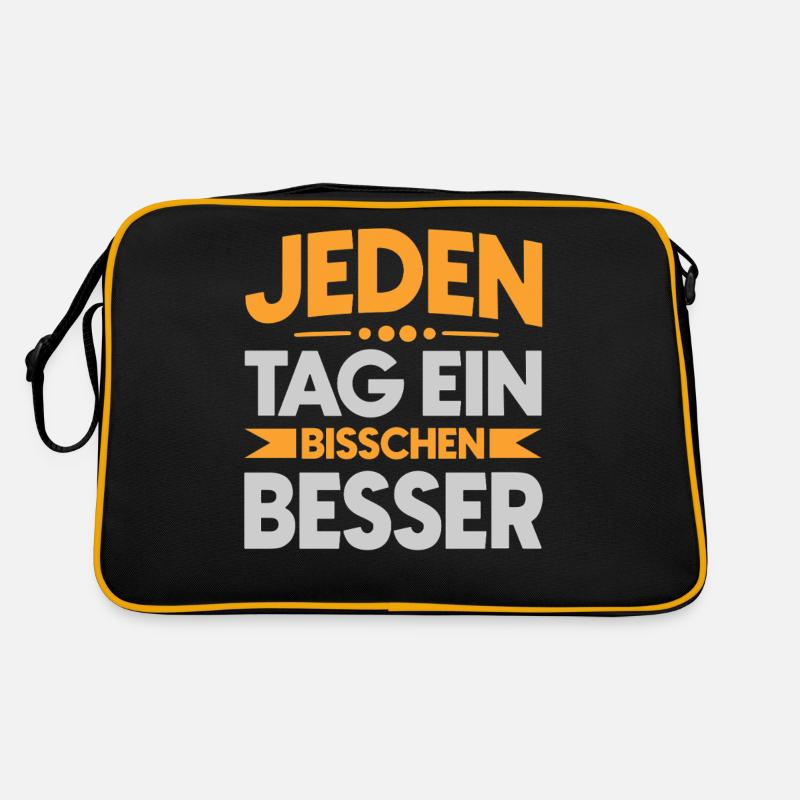 Jeden Tag ein bisschen besser Retro Tasche