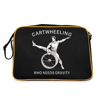 CARTWHEELING WHO NEEDS GRAVITY - Retro Tasche - Schwarz/Gold - Hinten