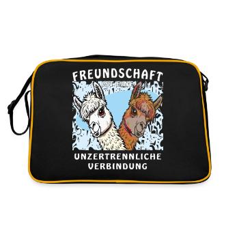ALPACA FRIENDSHIP INSEPARABLE - Retro Bag - black/gold - Back