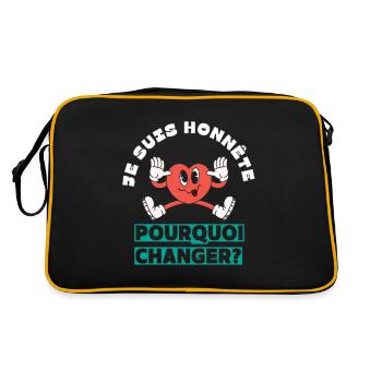 Ich bin ehrlich, warum sich etwas ändern sollte - Retro Tasche - Schwarz/Gold - Hinten