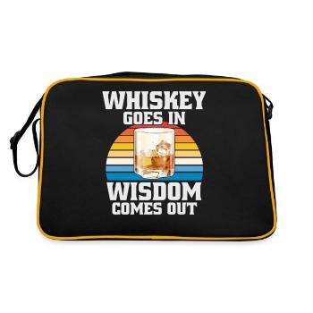 Whiskey goes in, wisdom comes out - Retro Bag - black/gold - Back