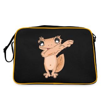 Dabbing crowned gecko - Retro Bag - black/gold - Back