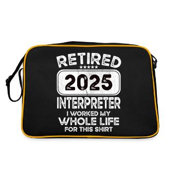Interprète à la retraite 2025 - Sac Retro - noir/or - Dos
