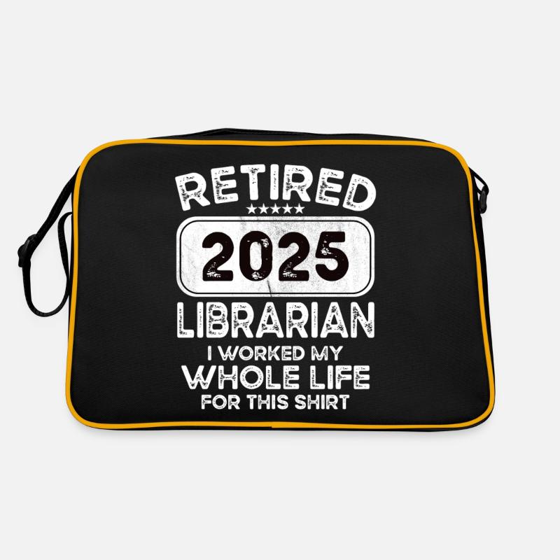 Retired Librarian 2025 - Retro Tasche - Schwarz/Gold
