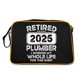 Retired Plumber 2025 - Retro Bag - black/gold - Back