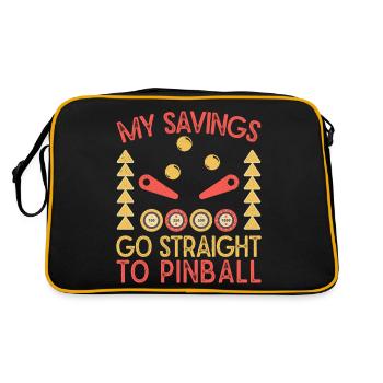 My Savings Go Straight To Pinball Machine Arcade - Retro Tasche - Schwarz/Gold - Hinten