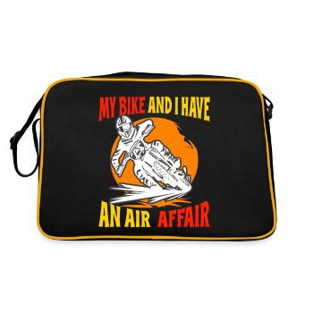 Un motard tout-terrain qui fait du vélo et j’ai une liaison aérienne - Sac Retro - noir/or - Dos