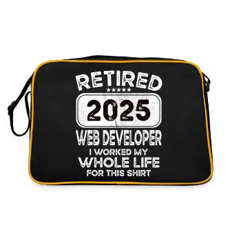 Retired Web developer 2025 - Retro Bag - black/gold - Back