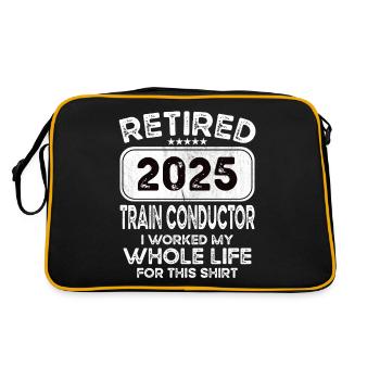 Retired Train conductor 2025 - Retro Tasche - Schwarz/Gold - Hinten