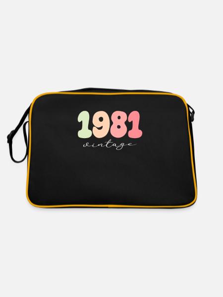 Anniversaire Année de naissance 1981 - Sac Retro - noir/or - Dos