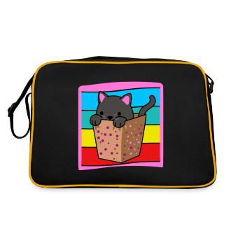 Chat dans une boîte - Sac Retro - noir/or - Dos
