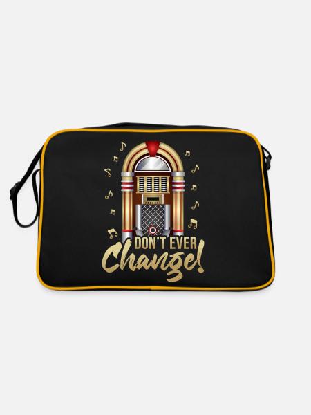 Don't Ever Change Retro Music Machine Jukebox - Retro Tasche - Schwarz/Gold - Hinten