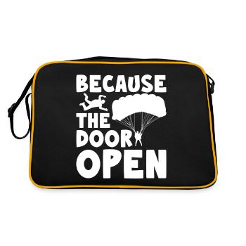Parce que la porte ouverte avion Base Jump Parachutiste - Sac Retro - noir/or - Dos