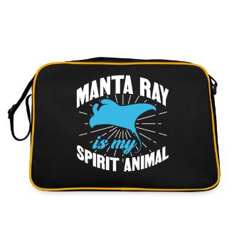 Manta Ray Is My Spirit Animal Deep Sea Animals Ray - Retro Tasche - Schwarz/Gold - Hinten