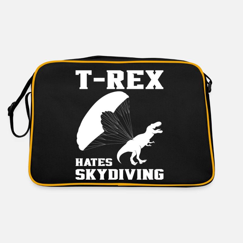T-Rex Hates Skydiving Dinosaur Skydiver Parachuter Retro Tasche