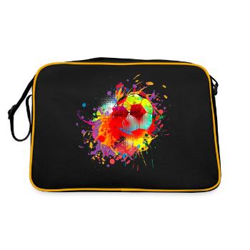 Buntes Retro Fußball Fußball Trikot - Retro Tasche - Schwarz/Gold - Hinten