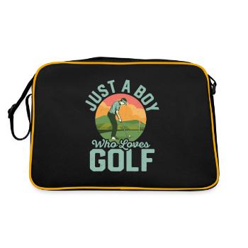 Just A Boy Who Loves Golf Hobby Golfer - Retro Bag - black/gold - Back