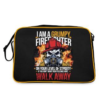 GRUMPY FIREFIGHTHER - Retro Bag - black/gold - Back