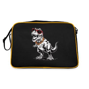 T-Rex with sunglasses and gold chain - Retro Bag - black/gold - Back