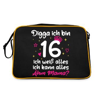 16th Birthday Girl Digga I'm 16 - Retro Bag - black/gold - Back