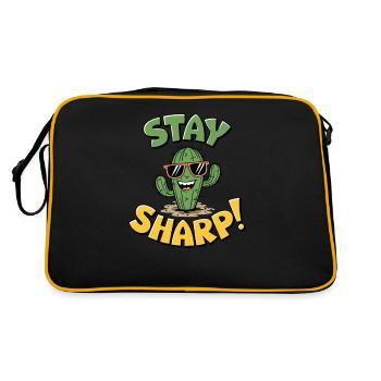 Stay Sharp Cactus - Retro Bag - black/gold - Back