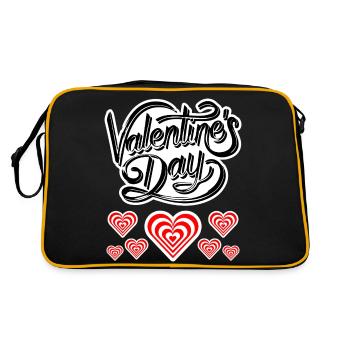 Valentine's Day Gift T-Shirt, Happy Valentine's - Sac Retro - noir/or - Dos