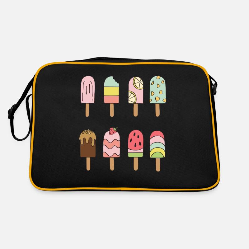Eiscreme Outfit Softeis Karneval Kostüm Eis Retro Tasche