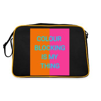 Farben mix - Retro Tasche - Schwarz/Gold - Hinten