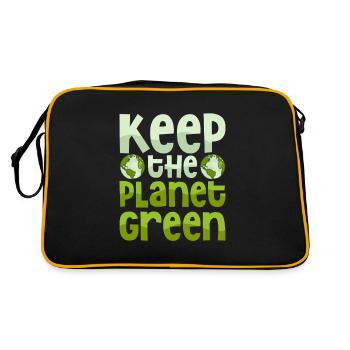 Garder la planète verte Journée de la Terre Planète - Sac Retro - noir/or - Dos