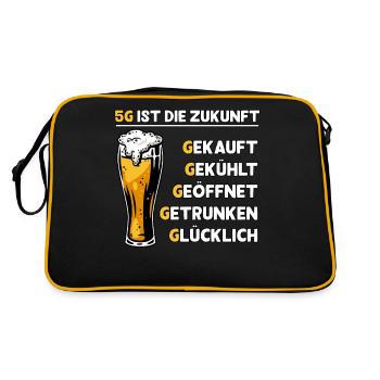 5G Beer Funny Design Funny Gift Idea - Retro Bag - black/gold - Back
