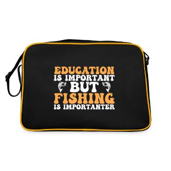 Fishing Is Importanter - Retro Bag - black/gold - Back