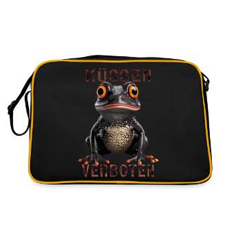 FROG KISSING FORBIDDEN - Retro Bag - black/gold - Back