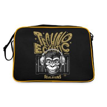 Revelation shirt: Monkey grins to techno samples - Retro Bag - black/gold - Back